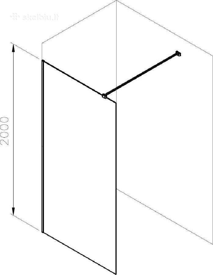 Nauja dušo sienelė Ravak Walk-in 200x120 - nuotraukos Nr. 4