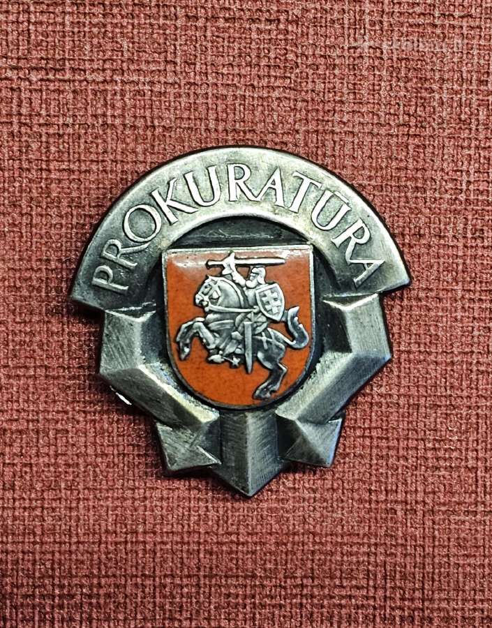 Senas prokuratūros krūtininis ženklas+ petlicos. - nuotraukos Nr. 3