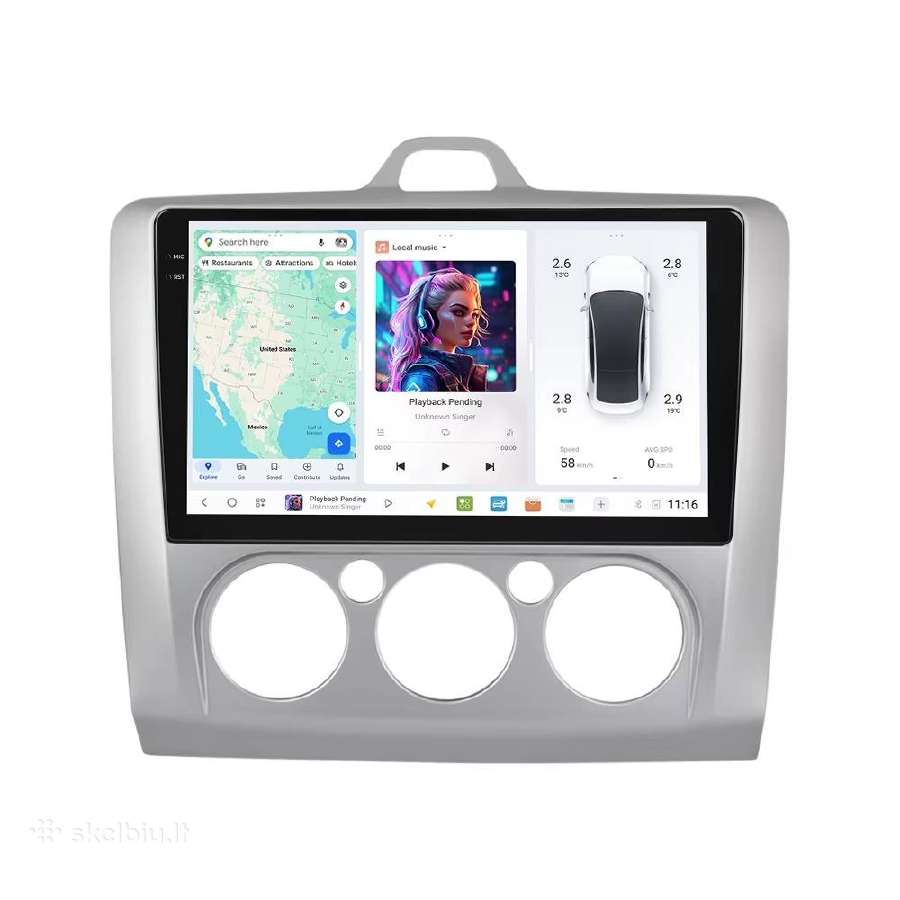 Ford Focus 2004-2019 metų android multimedija - nuotraukos Nr. 2
