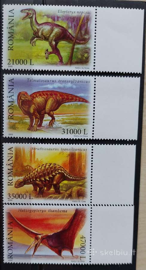 Rumunija 2005 dinozaurai, švarus, Michel 5908-5911