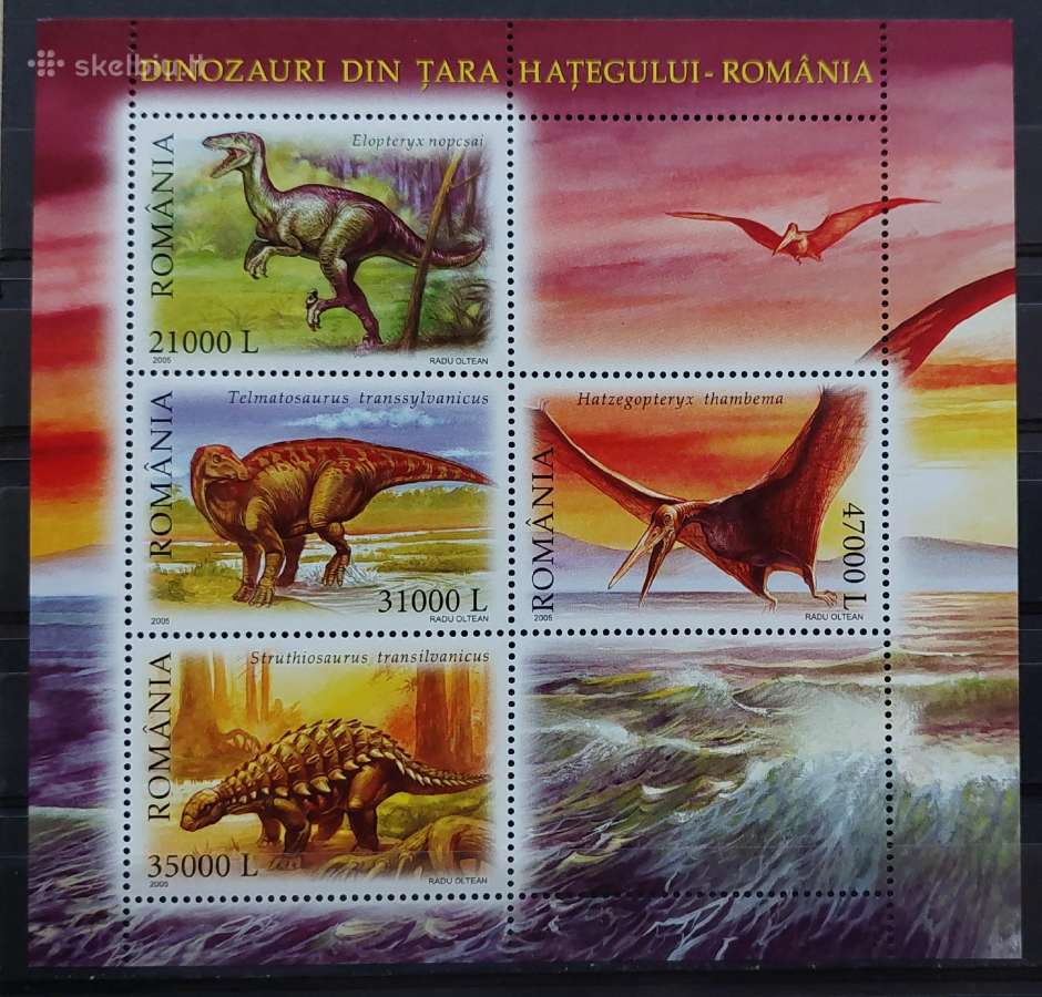 Rumunija 2005 dinozaurai, švarus, Michel block350