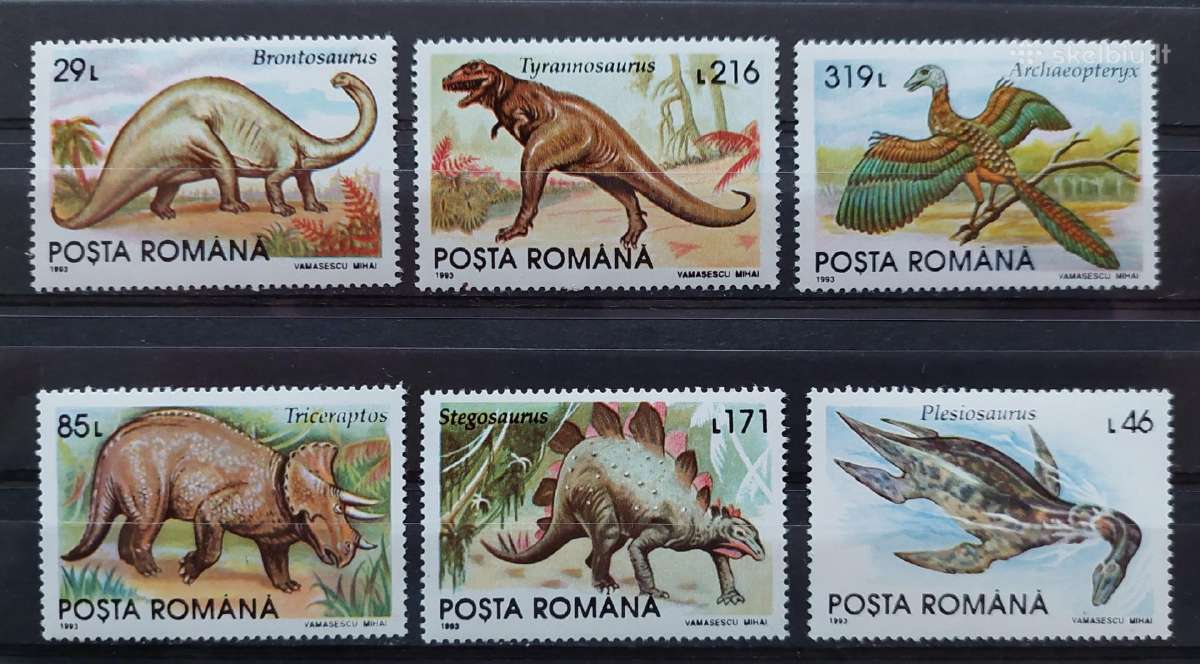 Rumunija 1993 dinozaurai, švarus, Michel 4911-4916