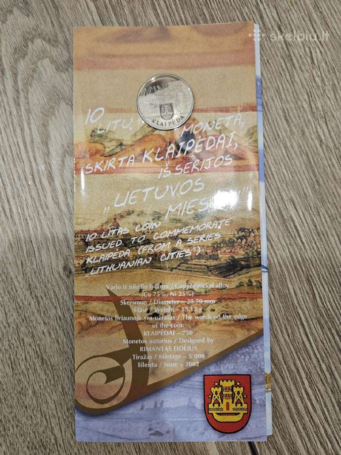 10 Litų moneta, skirta Klaipėdai - nuotraukos Nr. 2