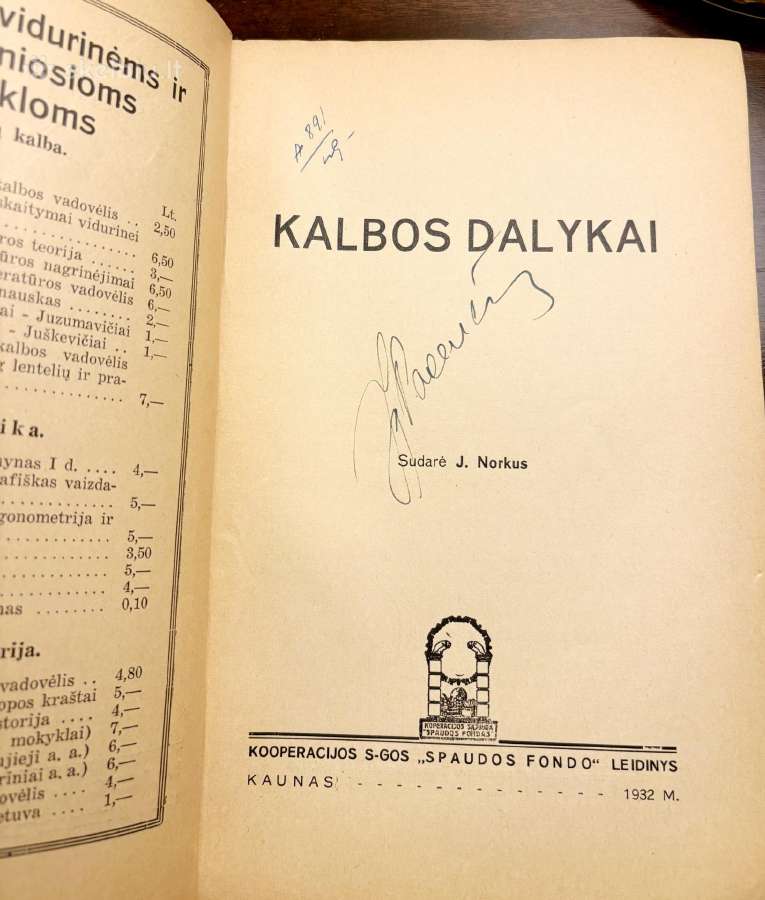 Kalbos dalykai 1932, Lietuvių kalbos sintaksė 1929 - nuotraukos Nr. 3