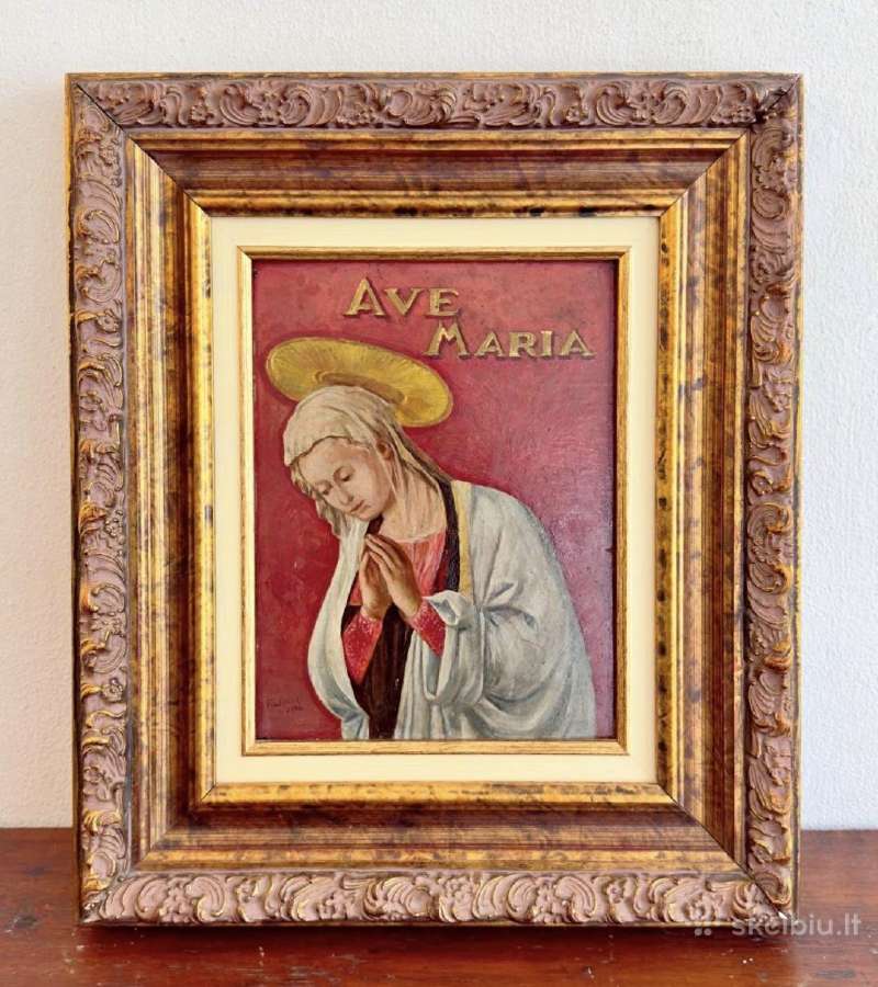 Antikvarinis paveikslas „Ave Maria“ - nuotraukos Nr. 3