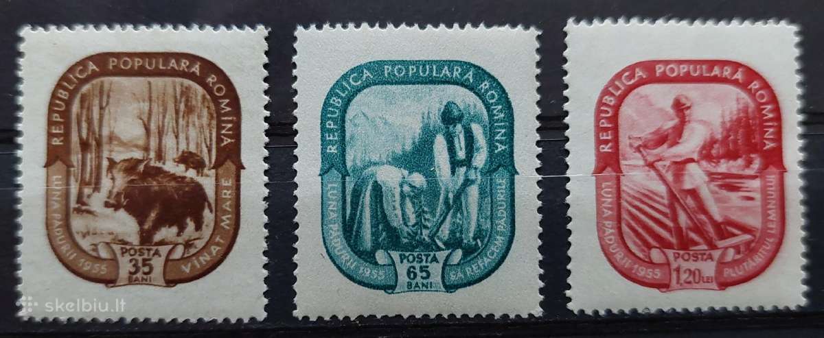 Rumunija 1955 gamta, švarus, Michel 1497-1499