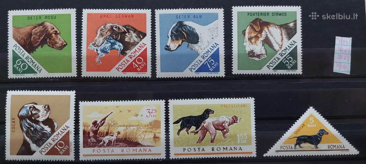 Rumunija 1965 šunis, švarus, Michel 2470-2477