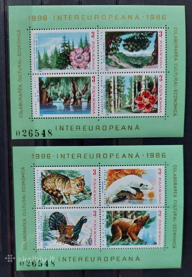 Rumunija 1986 gamta, švarus, Michel block223-224