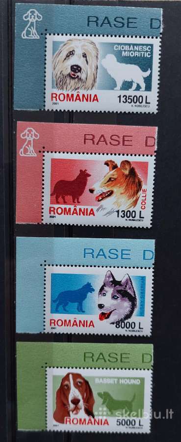 Rumunija 2001 šunis, švarus, Michel 5574-5577