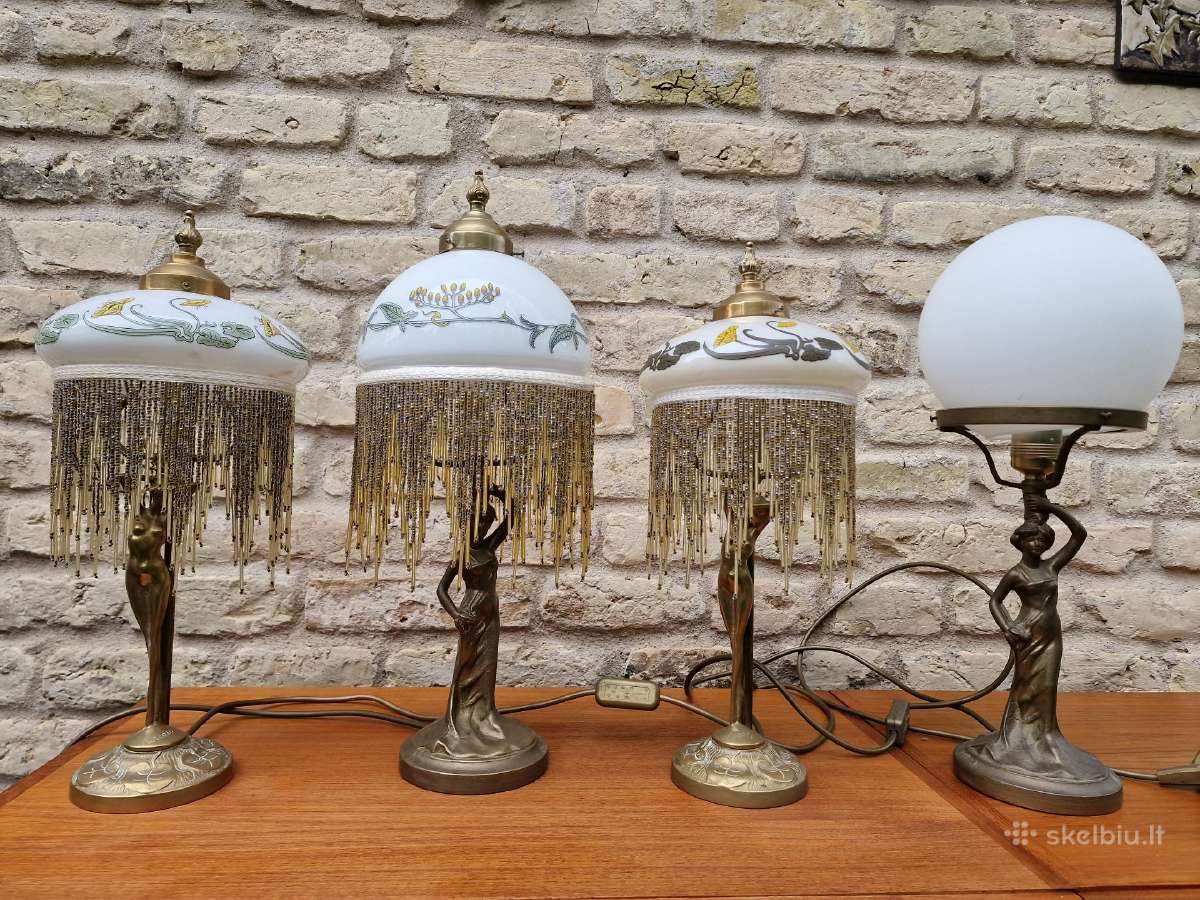 Vintažinės Art Nouveau Jugend st. stalinės lempos - nuotraukos Nr. 3