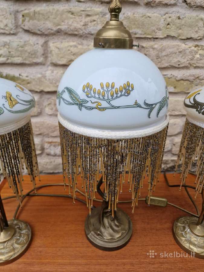 Vintažinės Art Nouveau Jugend st. stalinės lempos - nuotraukos Nr. 11