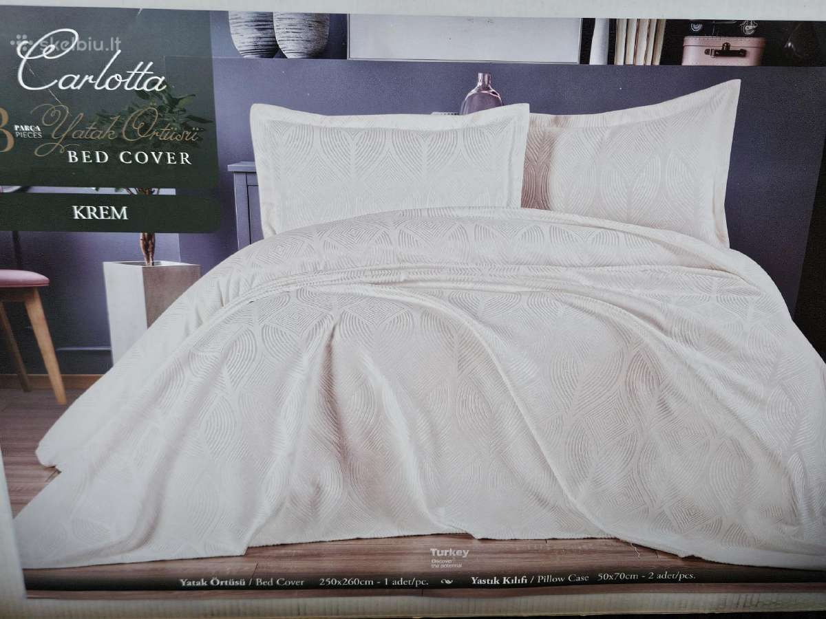 Lovatiesė 250x260cm Balta/kreminė (nauja)