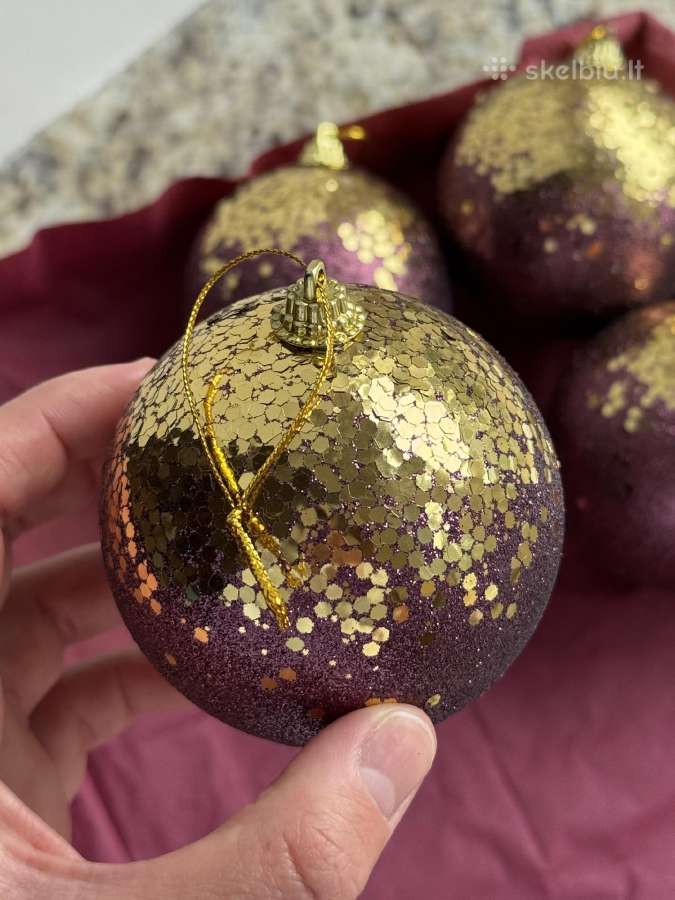 Kalėdiniai žaisliukai su ausko detalem 4 vnt. - nuotraukos Nr. 3