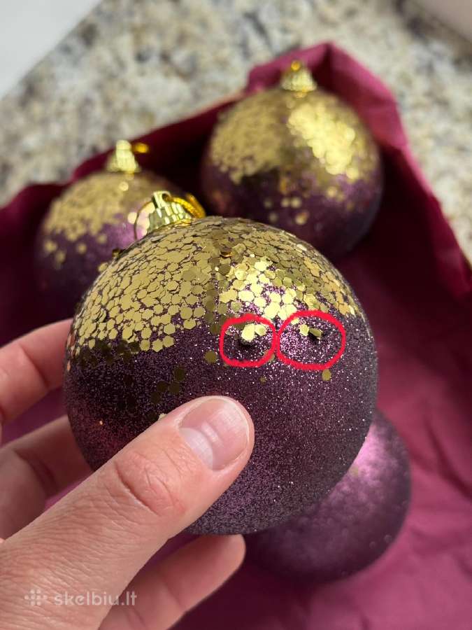 Kalėdiniai žaisliukai su ausko detalem 4 vnt. - nuotraukos Nr. 5