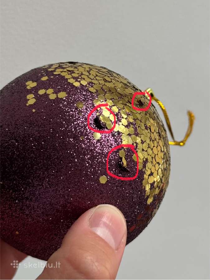 Kalėdiniai žaisliukai su ausko detalem 4 vnt. - nuotraukos Nr. 6