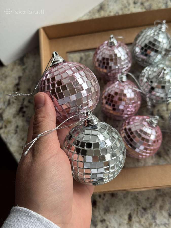 Disco stiliaus kalėdiniai žaisliukai 8 vnt. - nuotraukos Nr. 2