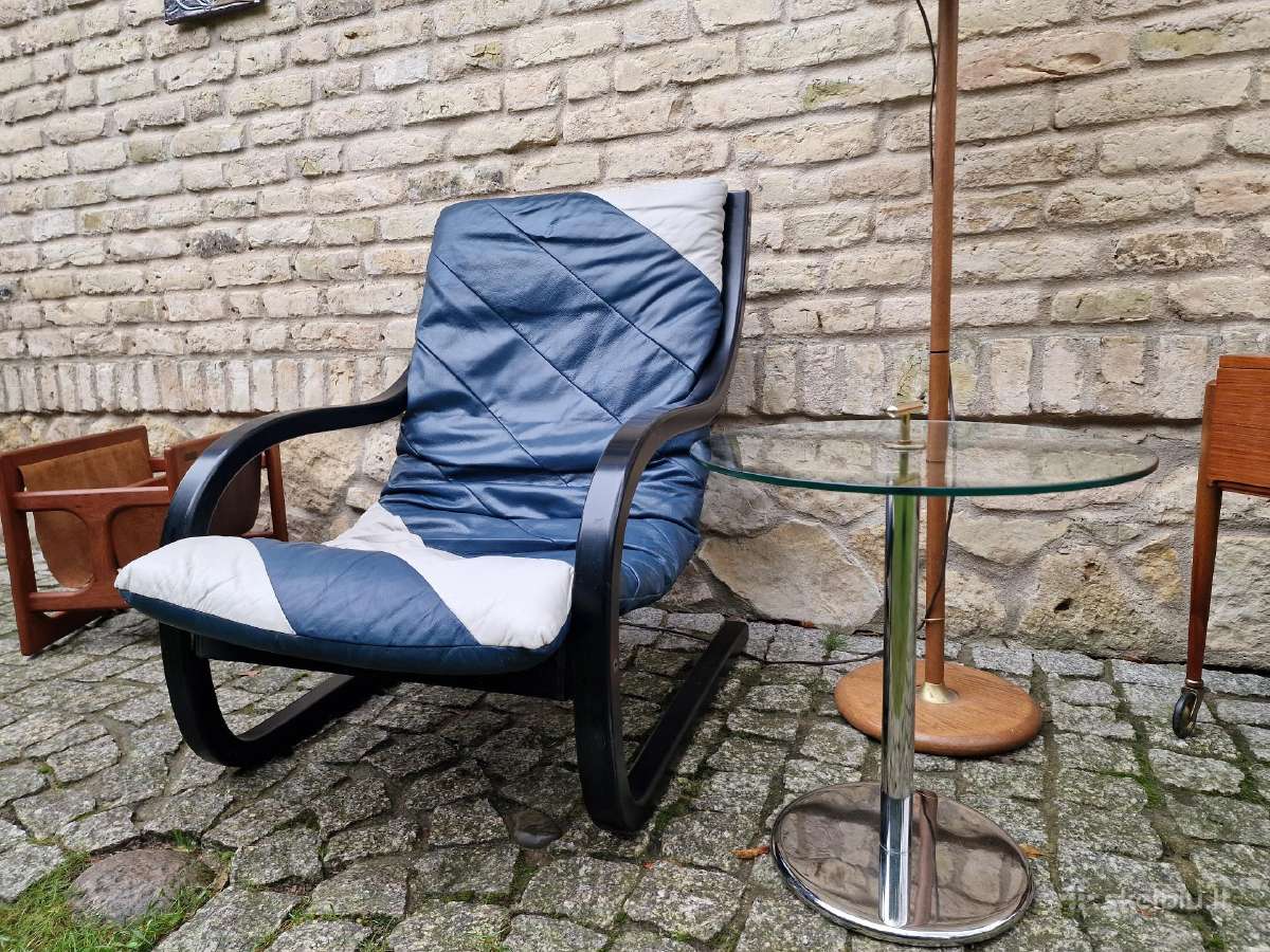 Vintažinis mid century odinis fotelis/šezlongas - nuotraukos Nr. 3