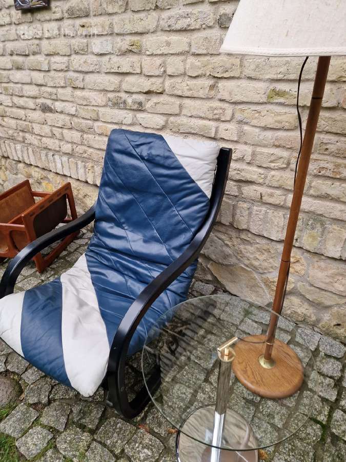 Vintažinis mid century odinis fotelis/šezlongas - nuotraukos Nr. 4