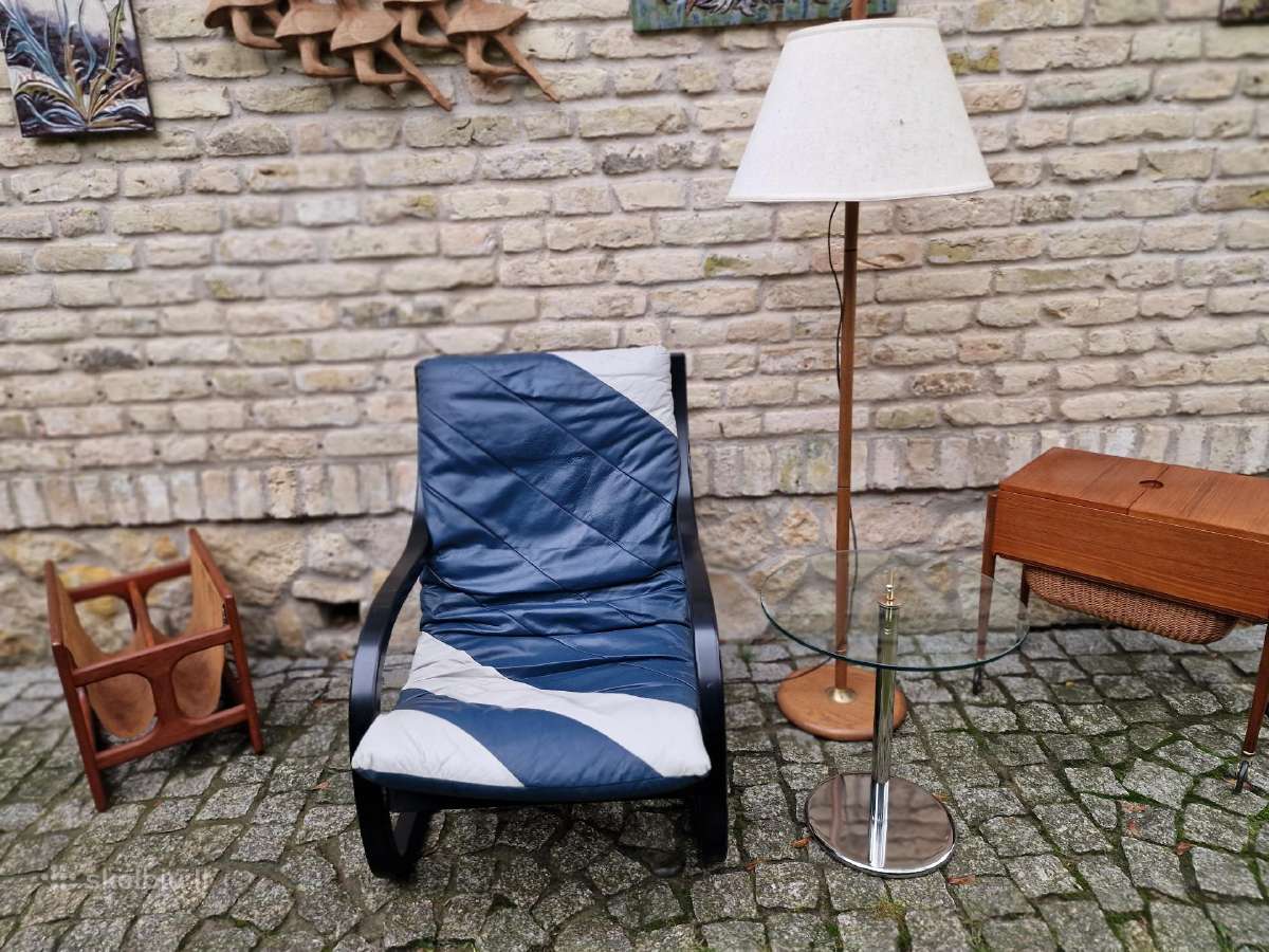 Vintažinis mid century odinis fotelis/šezlongas - nuotraukos Nr. 18