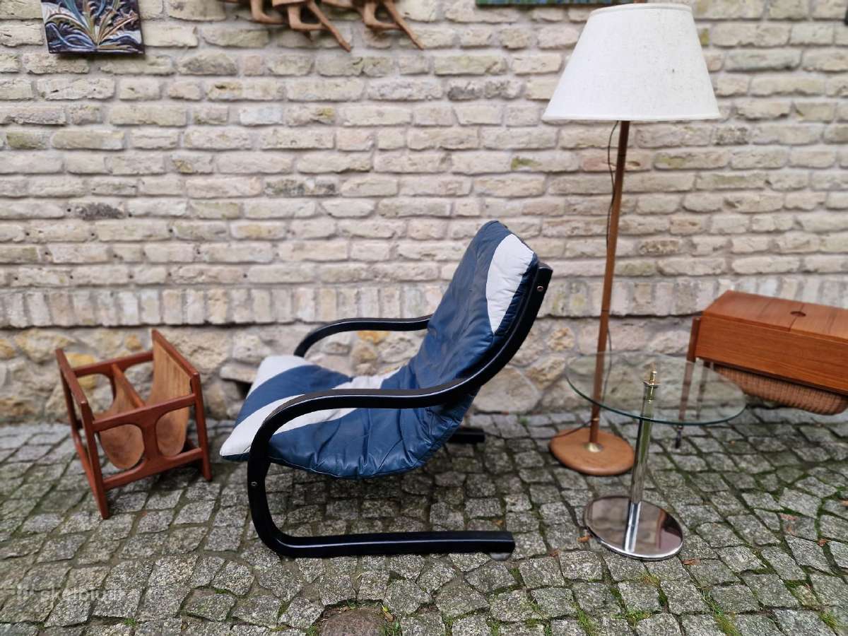 Vintažinis mid century odinis fotelis/šezlongas - nuotraukos Nr. 19