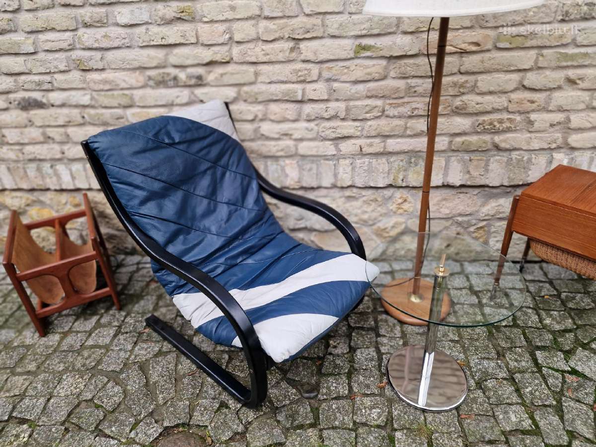Vintažinis mid century odinis fotelis/šezlongas - nuotraukos Nr. 22