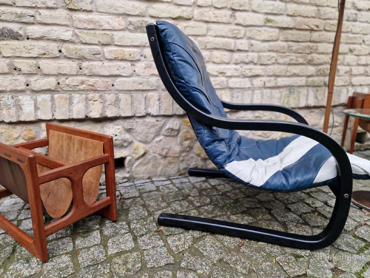 Vintažinis mid century odinis fotelis/šezlongas - nuotraukos Nr. 25