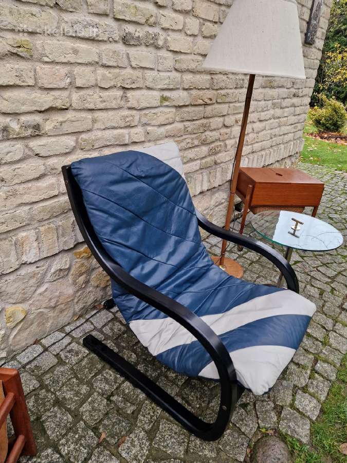 Vintažinis mid century odinis fotelis/šezlongas - nuotraukos Nr. 27
