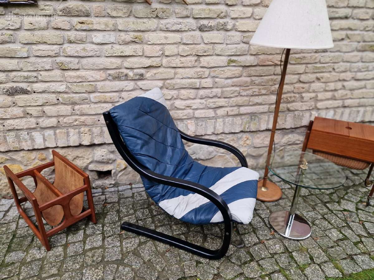Vintažinis mid century odinis fotelis/šezlongas - nuotraukos Nr. 30