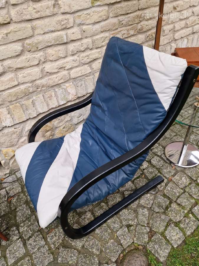 Vintažinis mid century odinis fotelis/šezlongas - nuotraukos Nr. 31