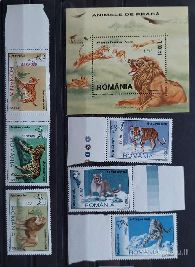 Rumunija 2000 gyvūnai, švarus, Michel 5532-5537blo