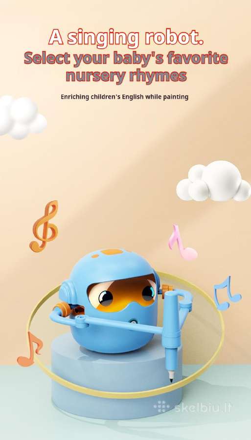 Mokomasis Piešimo robotas su muzika ir kortelėmis - nuotraukos Nr. 18