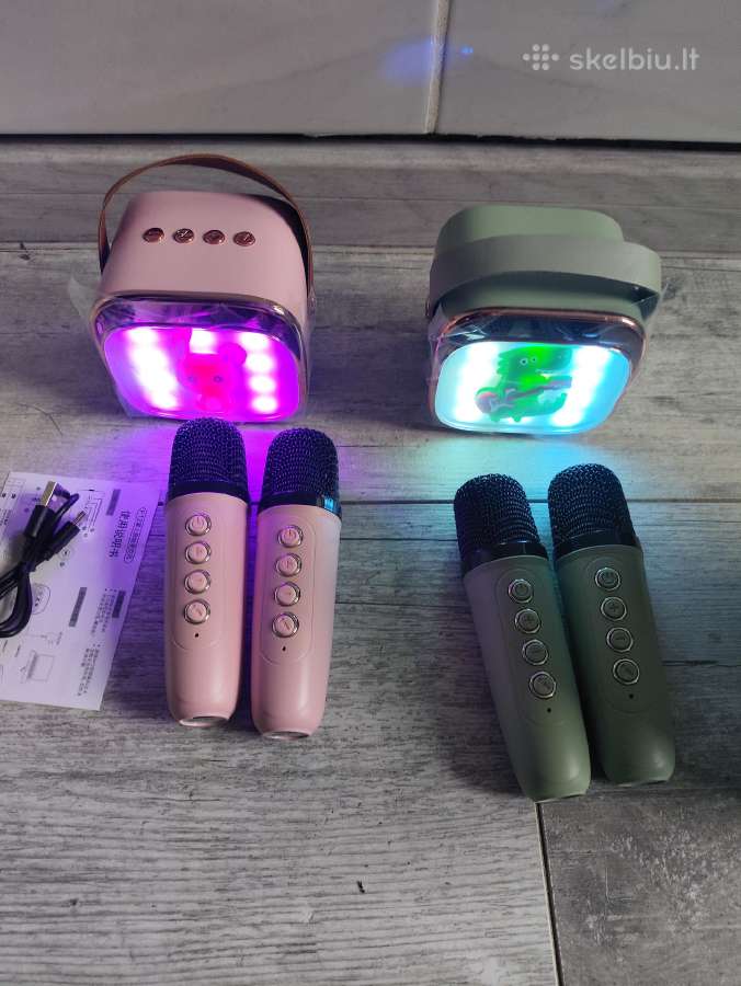 Vaikiška karaoke kolonėle Bluetooth +2 mikrofonai - nuotraukos Nr. 3