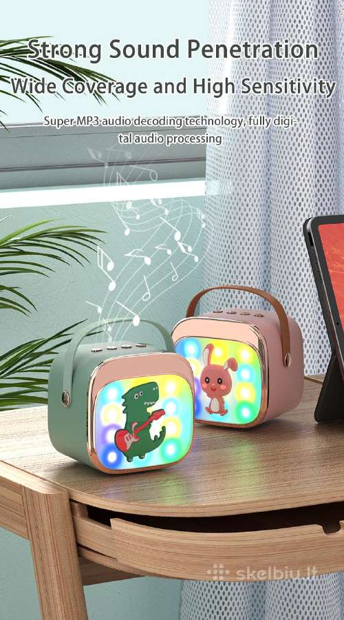 Vaikiška karaoke kolonėle Bluetooth +2 mikrofonai - nuotraukos Nr. 11