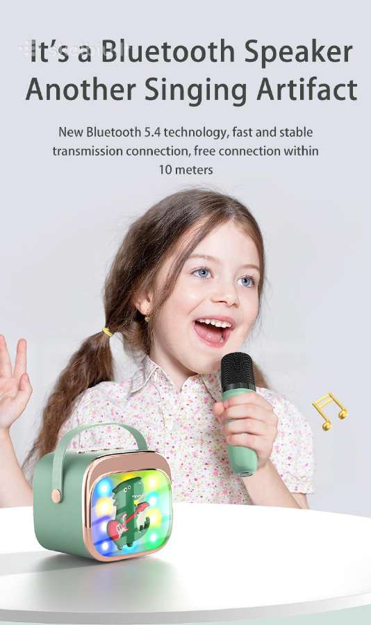Vaikiška karaoke kolonėle Bluetooth +2 mikrofonai - nuotraukos Nr. 13