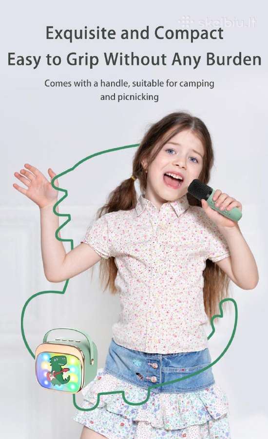 Vaikiška karaoke kolonėle Bluetooth +2 mikrofonai - nuotraukos Nr. 16