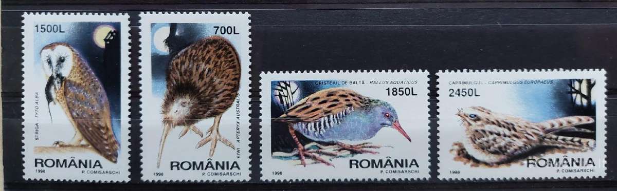 Rumunija 1998 paukščiai, švarus, Michel 5325-5328