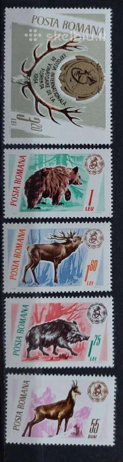 Rumunija 1965 gyvūnai, švarus, Michel 2460-2464