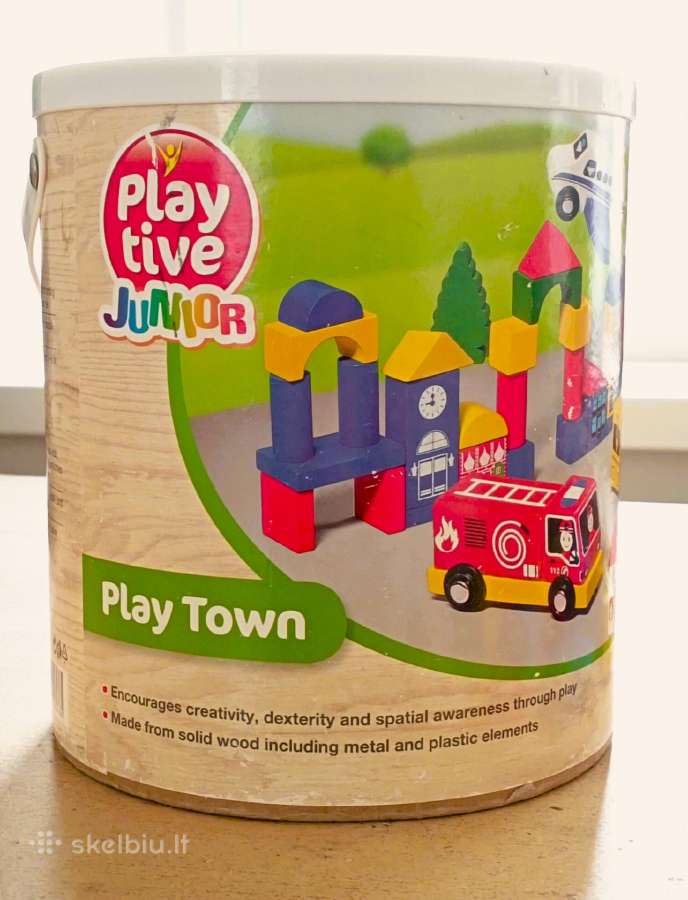 Medinių kaladėlių žaidimas "Play Town"