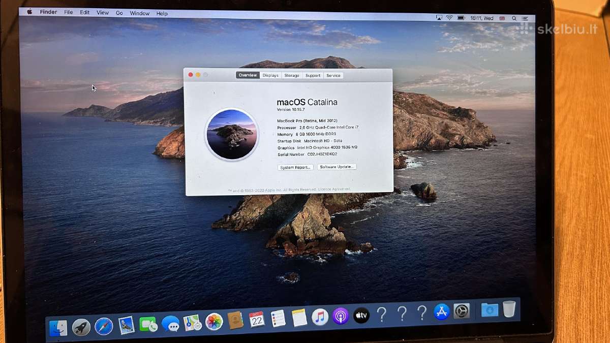 Parduodu Apple MacBook Pro 2012 - nuotraukos Nr. 3