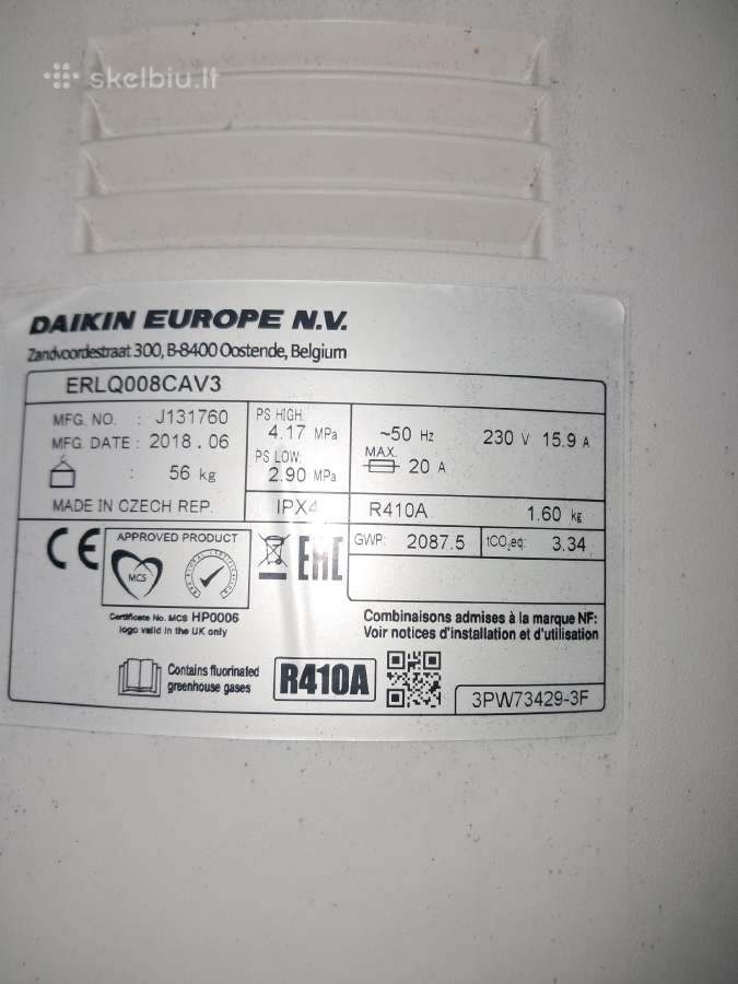 Daikin šilumos siurblys oras vanduo dalymis - nuotraukos Nr. 13