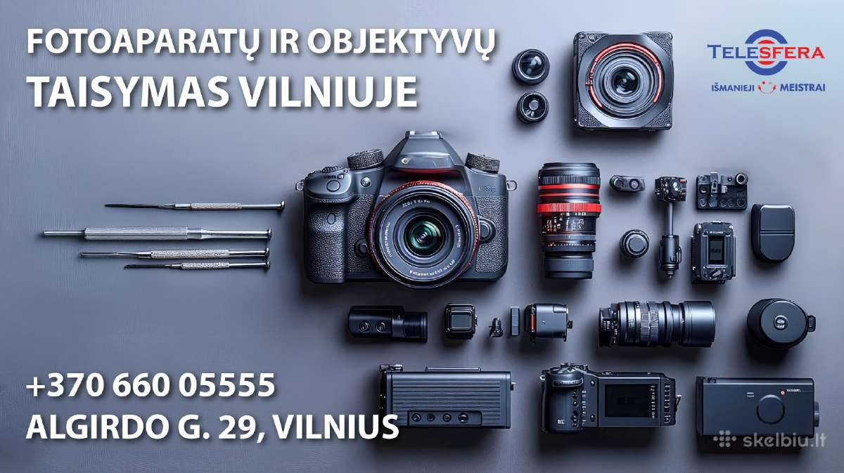 Skubus fotoaparatų ir vaizdo technikos taisymas