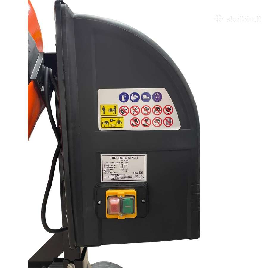 Betono maišyklė Gtm, 850w, 200l - nuotraukos Nr. 3