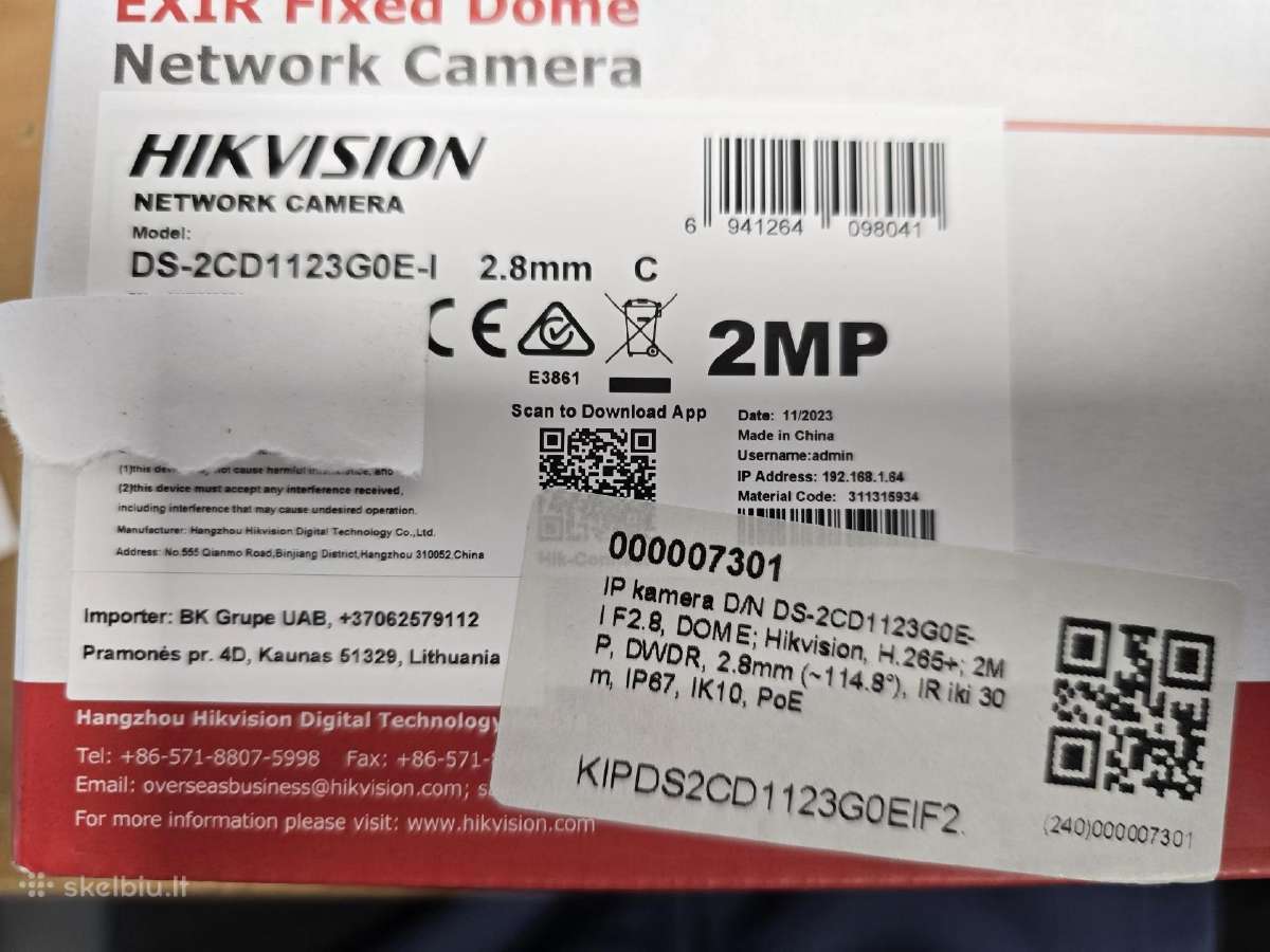 Stebėjimo kamera Hikvision DS-2cd1123g0e-i - nuotraukos Nr. 3