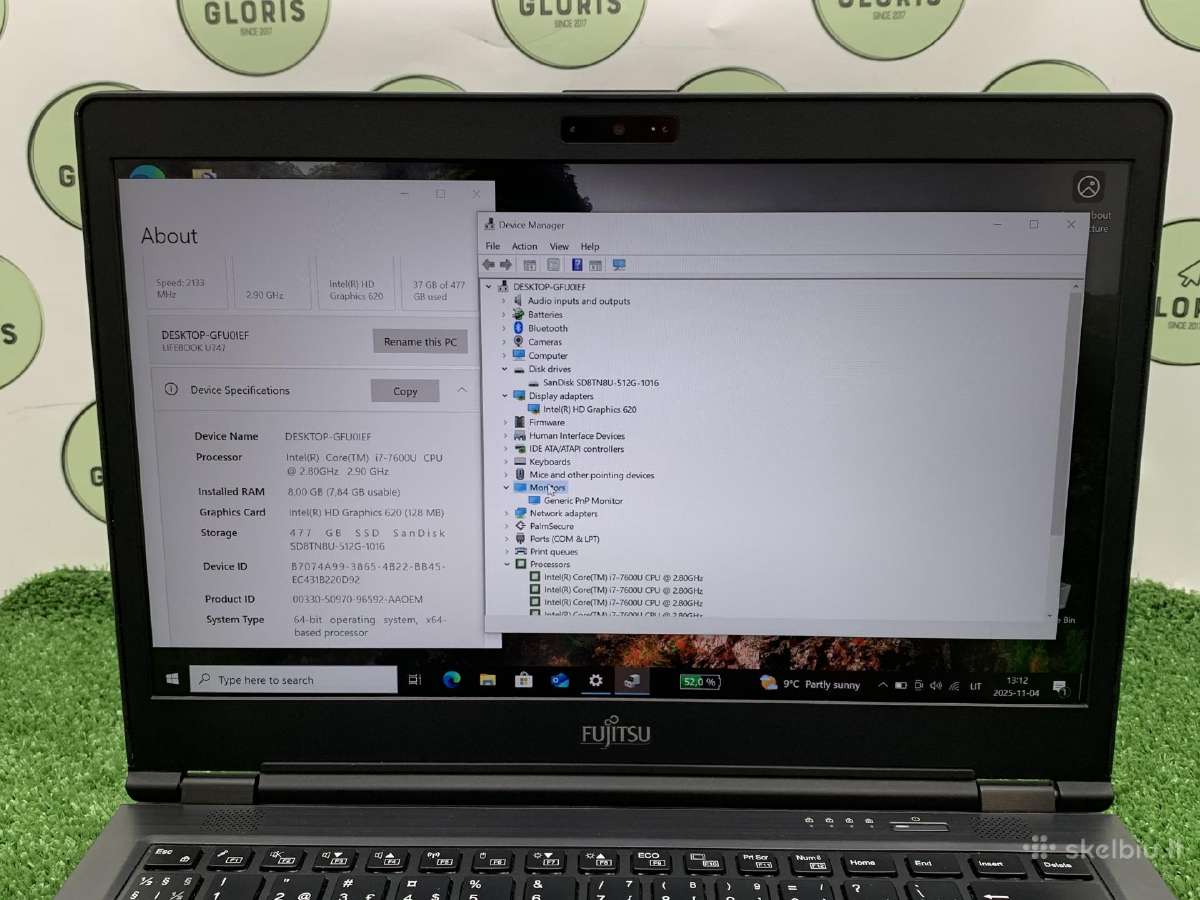 Fujitsu Lifebook U747 i7-7600u 512gb SSD #1-222 - nuotraukos Nr. 4