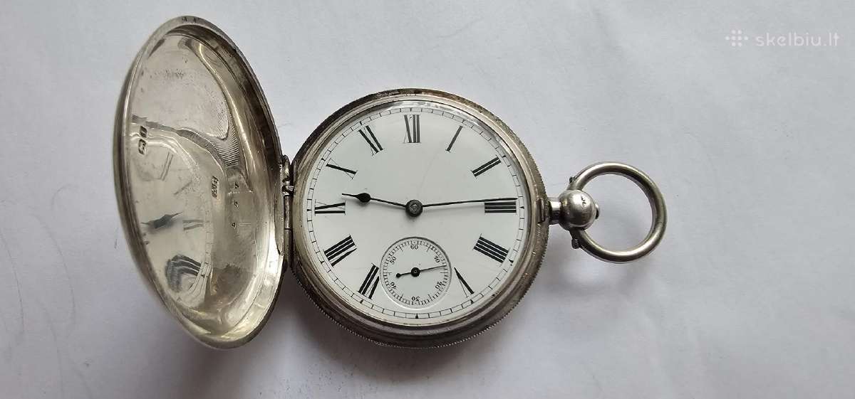 1886 Sidabrinis kiseninis laikrodis Waltham