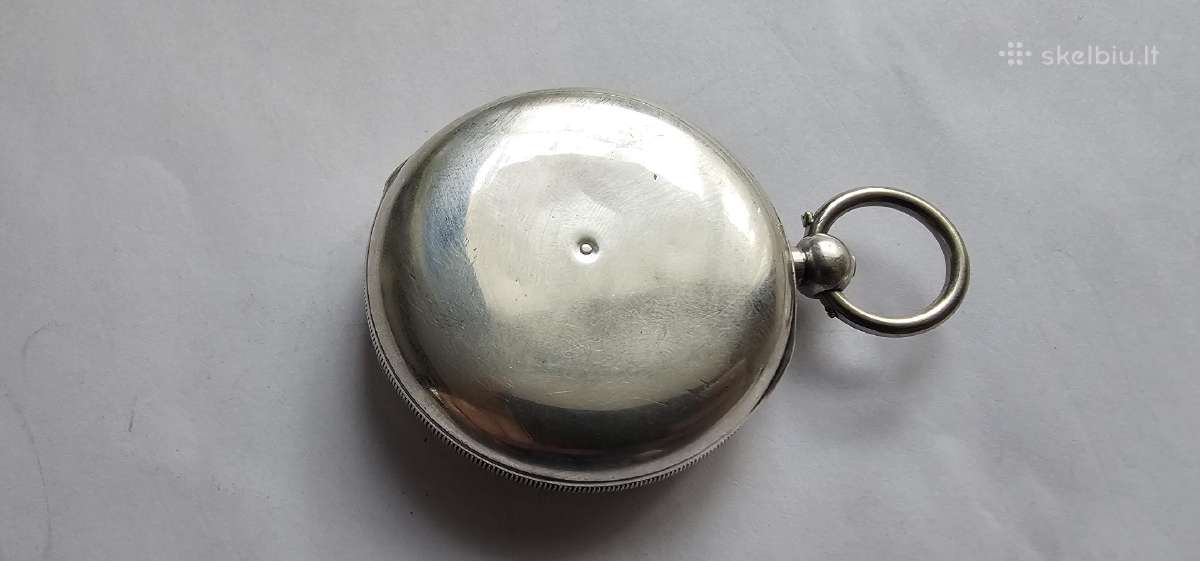 1886 Sidabrinis kiseninis laikrodis Waltham - nuotraukos Nr. 3