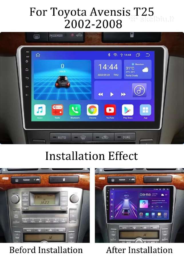 Toyota Avensis T25 2002-2008 android multimedija - nuotraukos Nr. 2