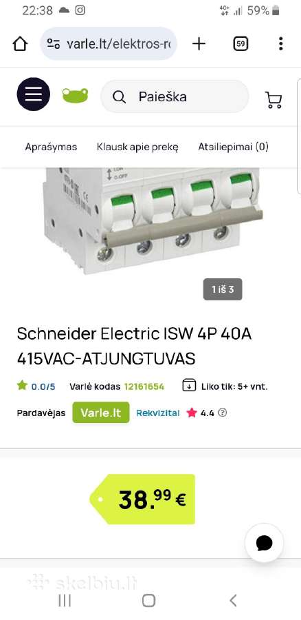 Schneider Electric grandinės pertraukiklis - nuotraukos Nr. 7