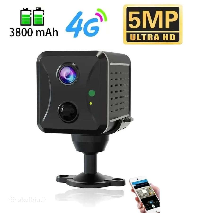 Slapta 4G kamera su sim kortele ir baterija