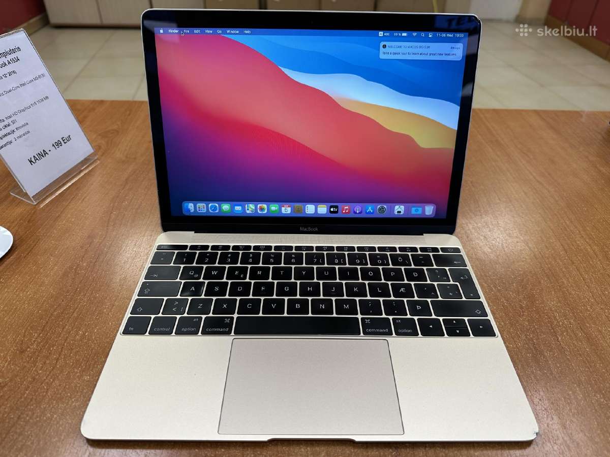 MacBook 12 2016 M3-6y30/8/256/cycle 501 - nuotraukos Nr. 2
